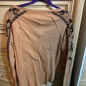 Free people long sleeves with gem accents XS NWT
